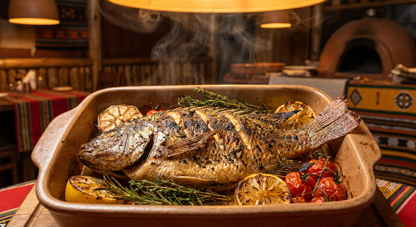 Oven baked whole tilapia at Etunganun Crave Spot